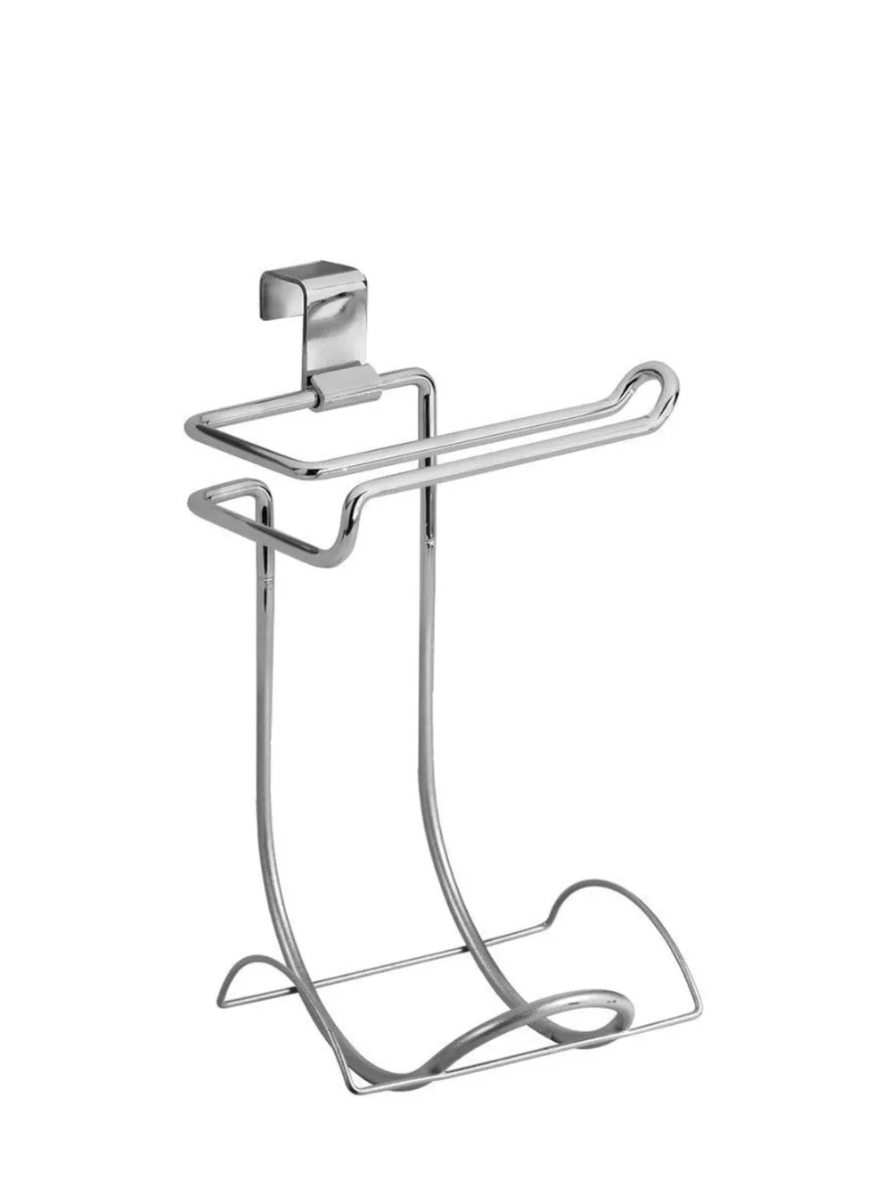 iDesign Classico Over-the-Tank Toilet Paper Holder Steel Chrome Bathroom Storage